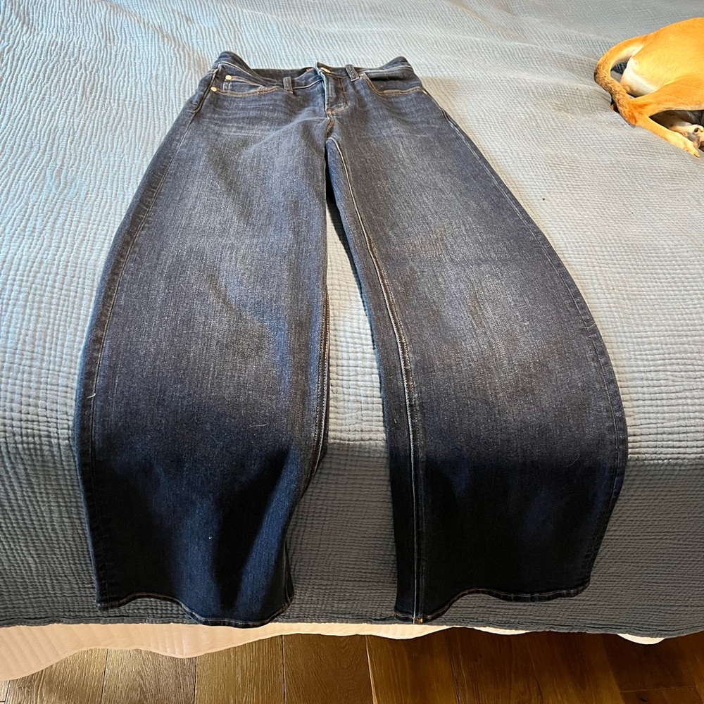 Quince Stretch High Rise wide leg jeans